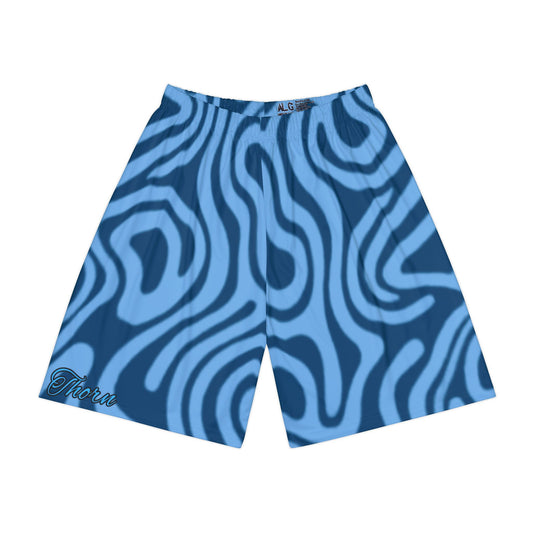 Dark and Light Blue Patter Thorn Shorts