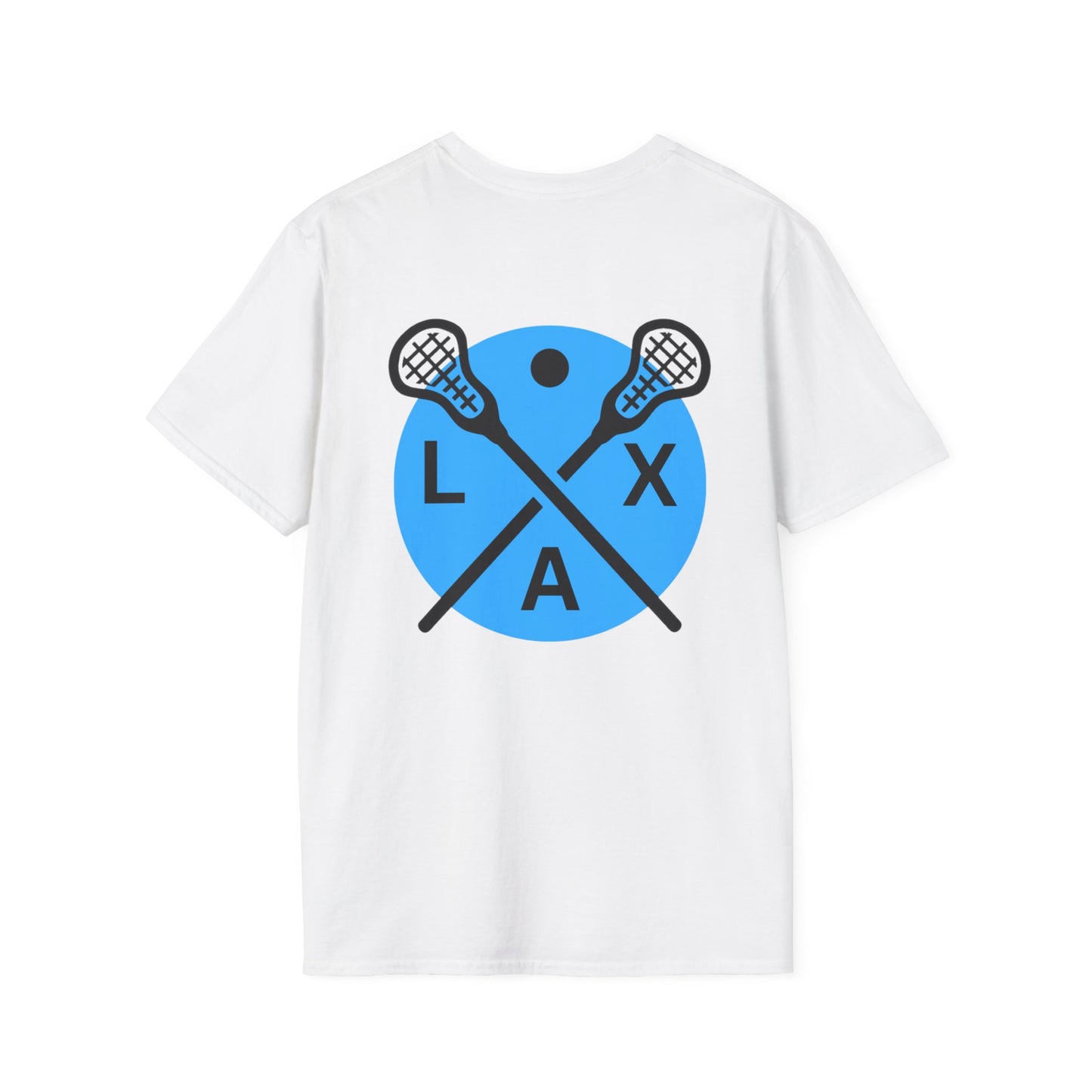 Blue and black lacrosse T shirt